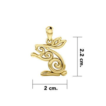 Solid Gold Celtic Rabbit Pendant GPD6037 - Jewelry